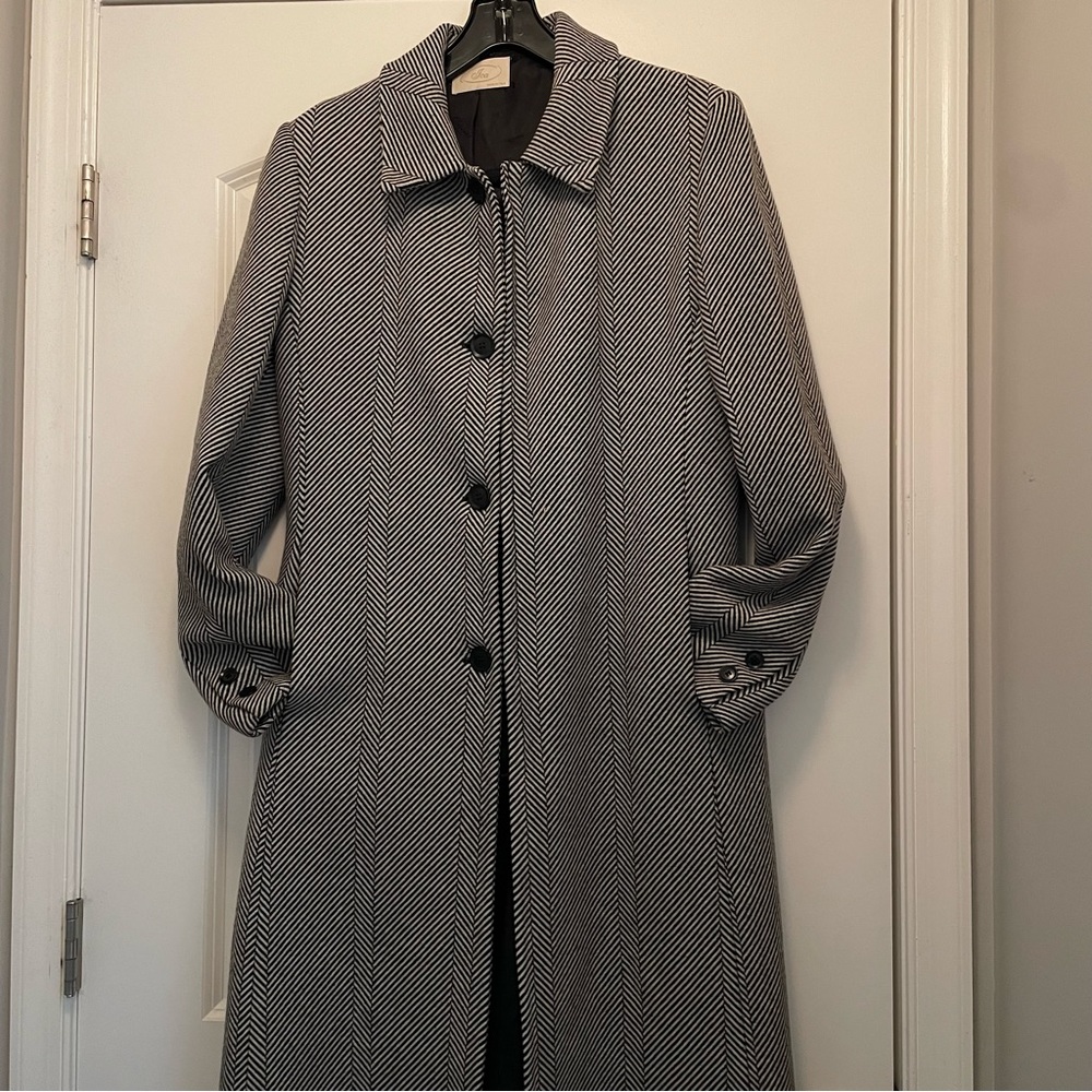 Cashmere blend maxi coat herringbone size 10